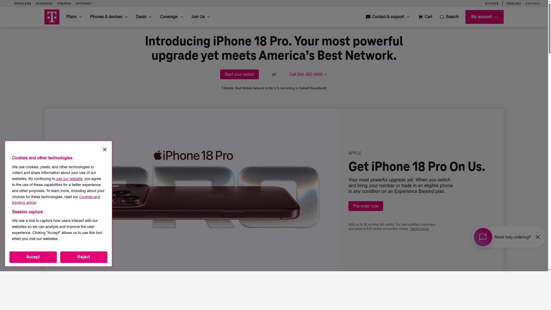 T-Mobile US website